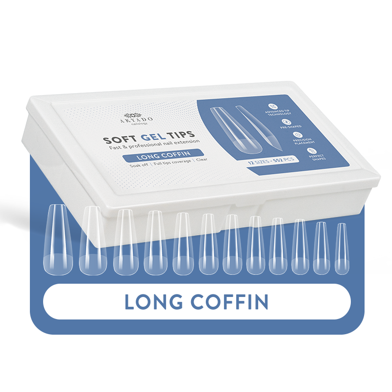 Soft Gel Tips Box Long Coffin